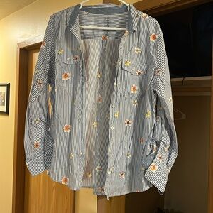 St John's Bay size xl button up flower shirt